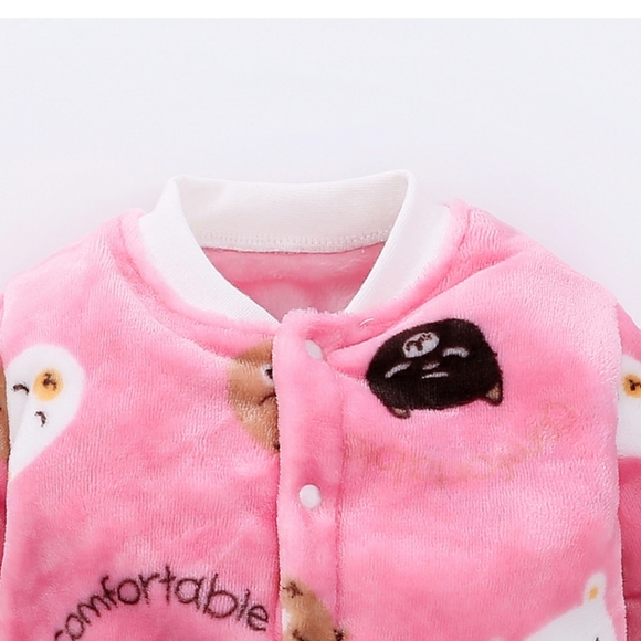 Baby Girl Bear Fleece Jumpsuit - Picture 3 of 5